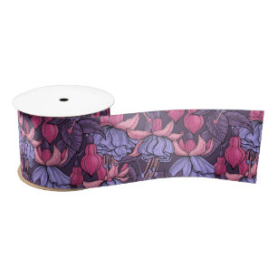 Fuchsia in pink and violet satin ribbon