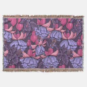 Fuchsia in pink and violet throw blanket
