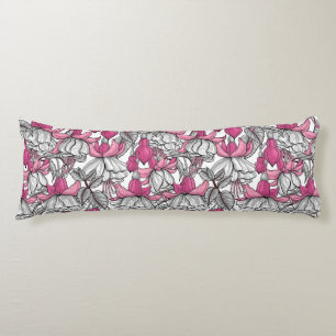 Fuchsia in white and pink body cushion