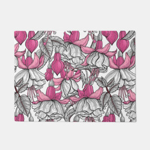 Fuchsia in white and pink doormat