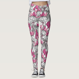 Fuchsia in white and pink leggings