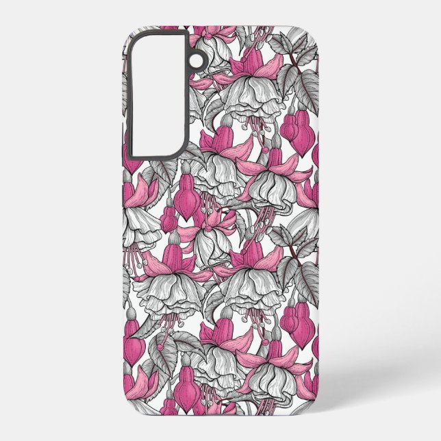 Fuchsia in white and pink samsung galaxy s22+ case (Back)