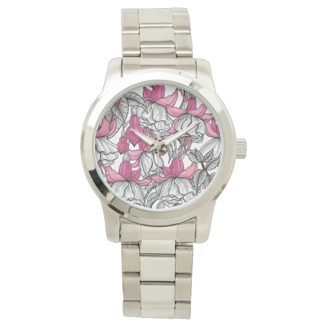 Fuchsia in white and pink watch (Front)