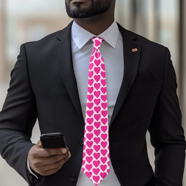 Fuchsia Love hearts Tie (Creator Uploaded)