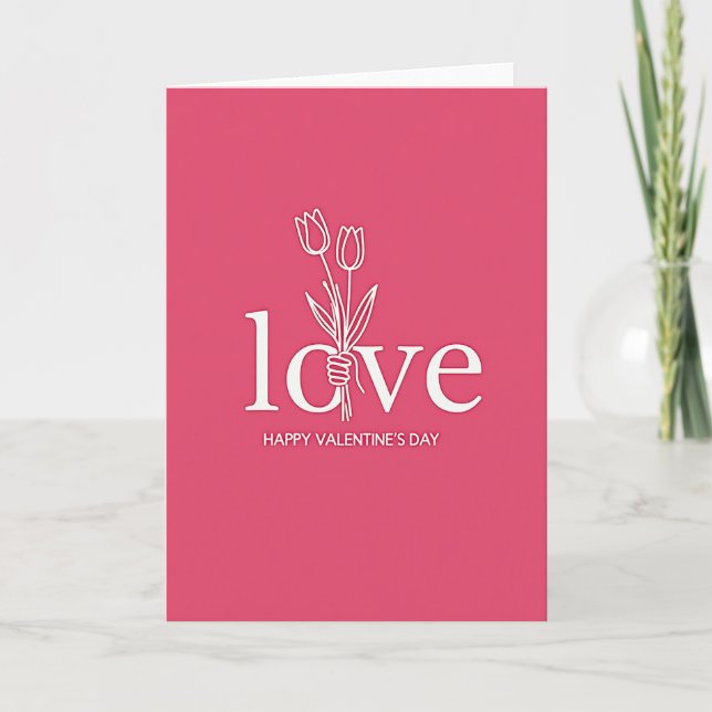 Fuchsia Love Tulip Art Card (Front)