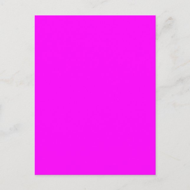 Fuchsia Magenta Pink Solid Trend Colour Background Postcard (Front)