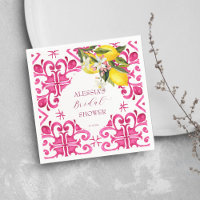 Fuchsia Majolica magenta tiles bridal shower