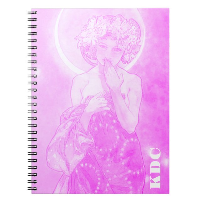 Fuchsia Mucha 'The Moon' Notebook (Front)