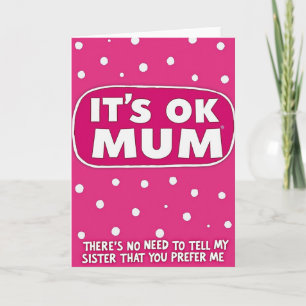 Fuchsia Mums Day Polka Dot Card
