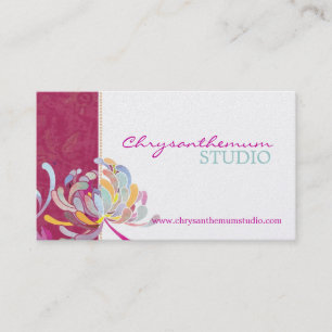 Fuchsia n White Sassy Yoga Studio Business Card