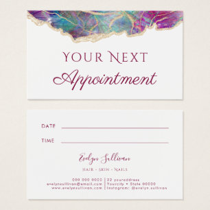 Fuchsia opal design appointment card