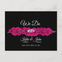 Fuchsia Orchids on Black-Wedding RSVP-