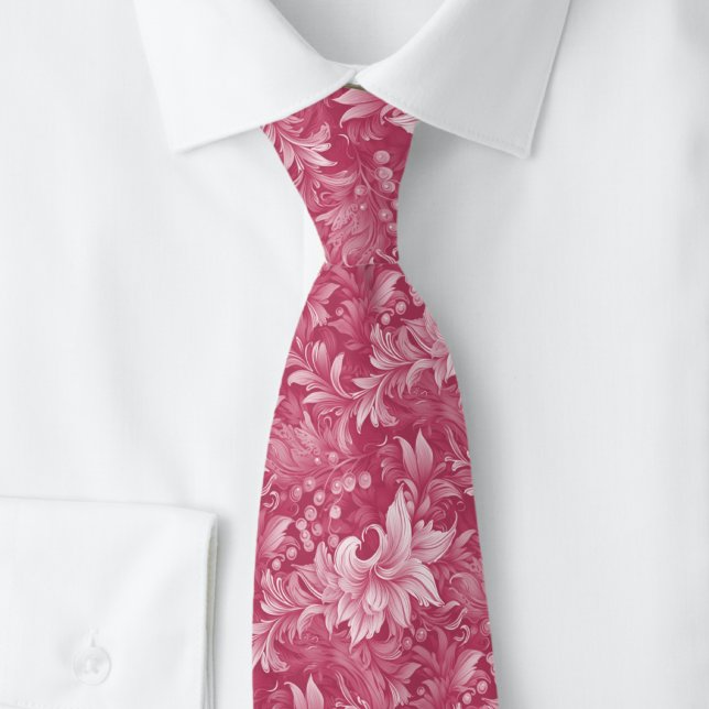Fuchsia Ornate Botanical Tie (Creator Uploaded)