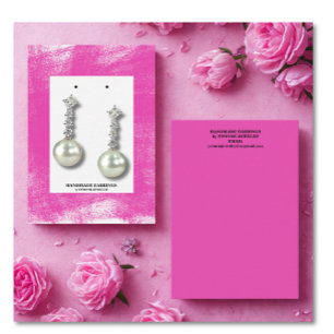 Fuchsia Pastel Earring Display Business Card
