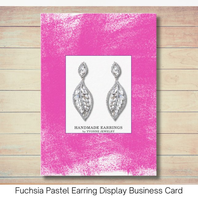 Fuchsia Pastel Earring Display  Business Card (Creator Uploaded)