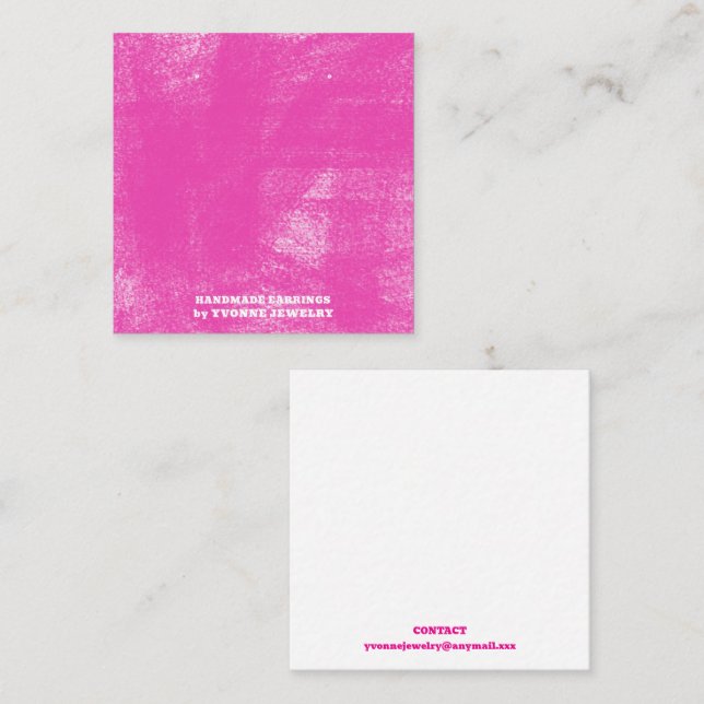 Fuchsia Pastel Earring Display  Business Card (Front/Back)