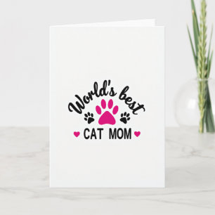 Fuchsia Paw Best Cat Mum Card