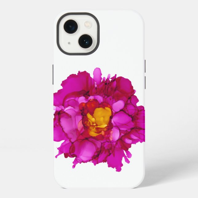 Fuchsia Peony--customisable!! iPhone Case (Back)