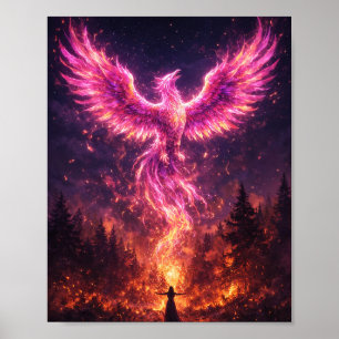 Fuchsia Phoenix Rising Poster