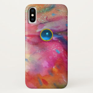 FUCHSIA PINK ABSTRACT Blue Sapphire Gemstone Case-Mate iPhone Case