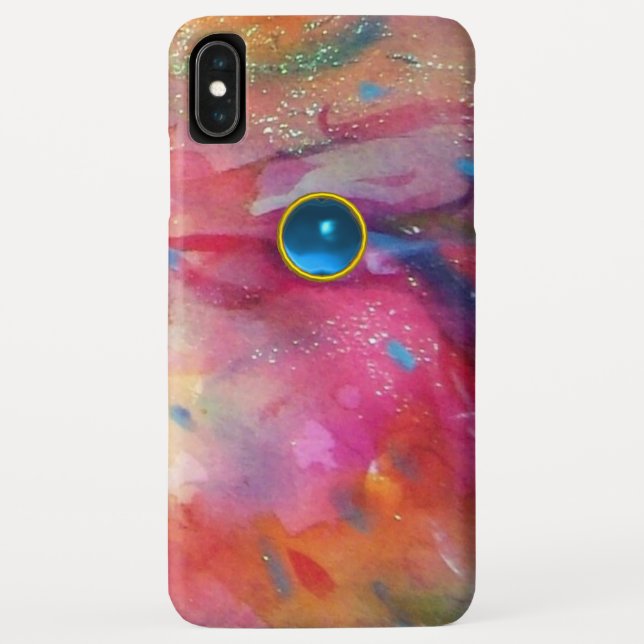 FUCHSIA PINK ABSTRACT Blue Sapphire Gemstone Case-Mate iPhone Case (Back)