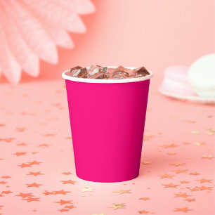 Fuchsia Pink Accent Color Ready to Customize Paper Cups