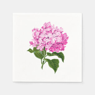 Fuchsia Pink Antique Hydrangea Flower Napkin