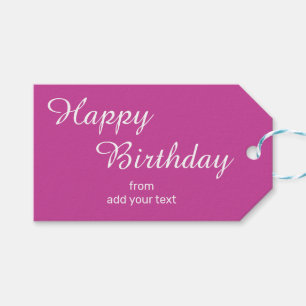Fuchsia Pink Birthday Gift Tags