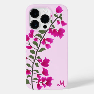 Fuchsia Pink Bougainvillea Monogram Phone Case