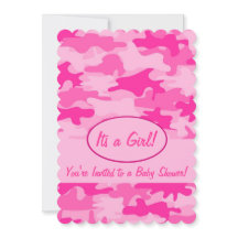Fuchsia Pink Camo Camouflage Baby Shower