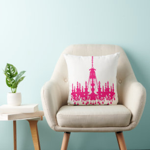 Fuchsia Pink Chandelier Designer Pillow