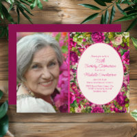 Fuchsia Pink Floral 75th Birthday Photo