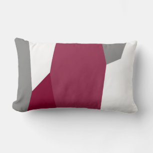 Fuchsia Pink Grey and White Lumbar Cushion