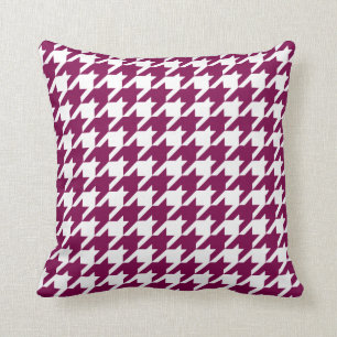 Fuchsia Pink Houndstooth Pattern Cushion