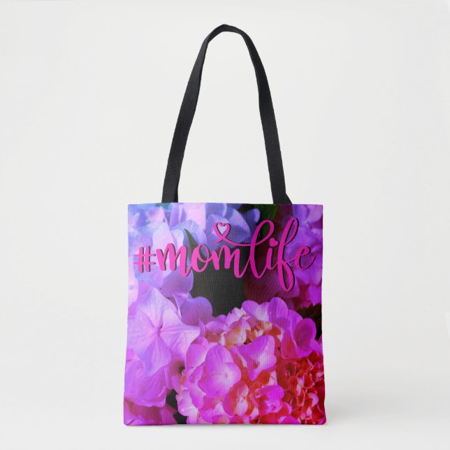 Fuchsia Pink  Hydrangeas Tote Bag (Front)