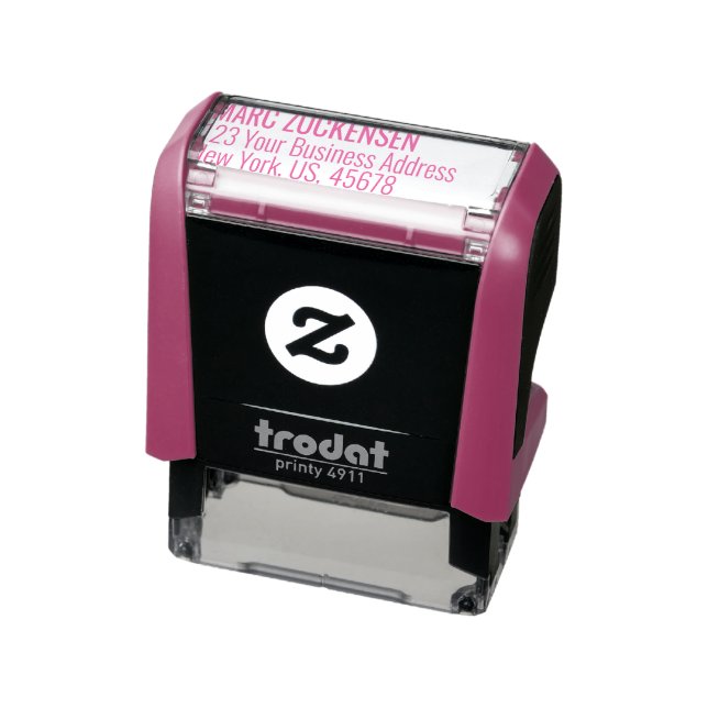 FUCHSIA PINK INK Return Address Self-inking Stamp (Product)