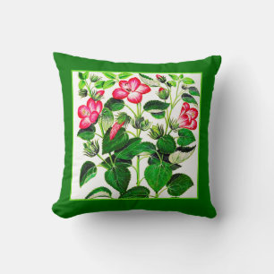 Fuchsia Pink Italian Hibiscus flowers Cushion
