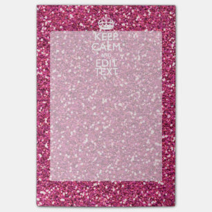Fuchsia Pink Keep Calm Have Your Text Post-it Notes