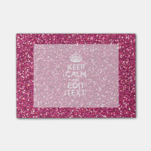 Fuchsia Pink Keep Calm Have Your Text Post-it Notes