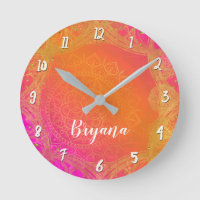 Fuchsia Pink Orange & Gold Indian Mandala Glam