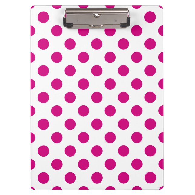 Fuchsia polka dots clipboard (Front)