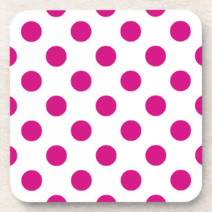 Fuchsia polka dots coaster