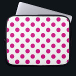 Fuchsia polka dots laptop sleeve<br><div class="desc">Fuchsia and white polka dots</div>