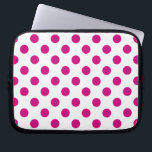 Fuchsia polka dots laptop sleeve<br><div class="desc">Fuchsia and white polka dots</div>