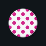 Fuchsia polka dots magnet<br><div class="desc">Fuchsia and white polka dots</div>