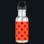 Fuchsia polka dots on orange 532 ml water bottle<br><div class="desc">Fuchsia polka dots on orange</div>