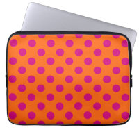 Fuchsia polka dots on orange