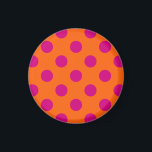 Fuchsia polka dots on orange magnet<br><div class="desc">Fuchsia polka dots on orange</div>