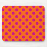 Fuchsia polka dots on orange mouse pad<br><div class="desc">Fuchsia polka dots on orange</div>