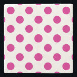 Fuchsia polka dots stone coaster<br><div class="desc">Fuchsia and white polka dots</div>